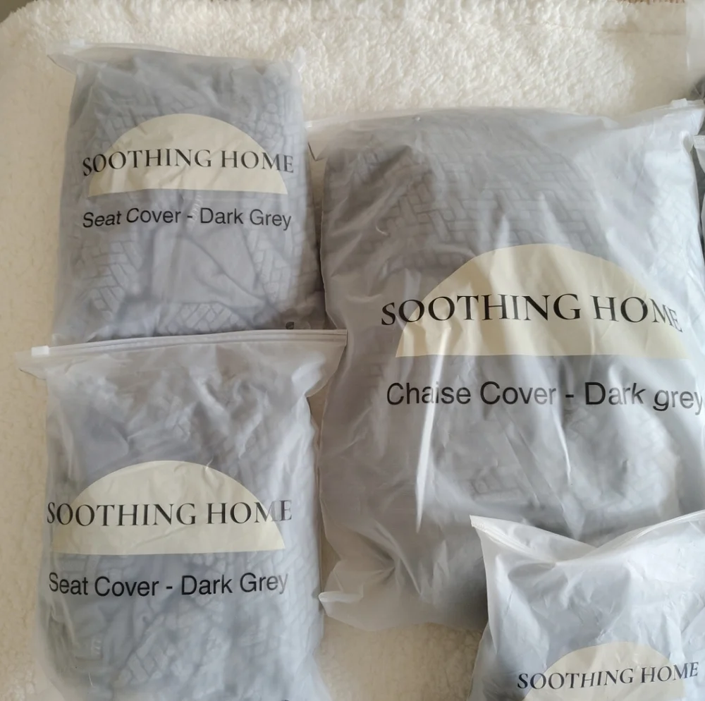 Soothing Home Sofa and Pillow Slip Covers Set Dark Gray New! - Picture 4 of 11